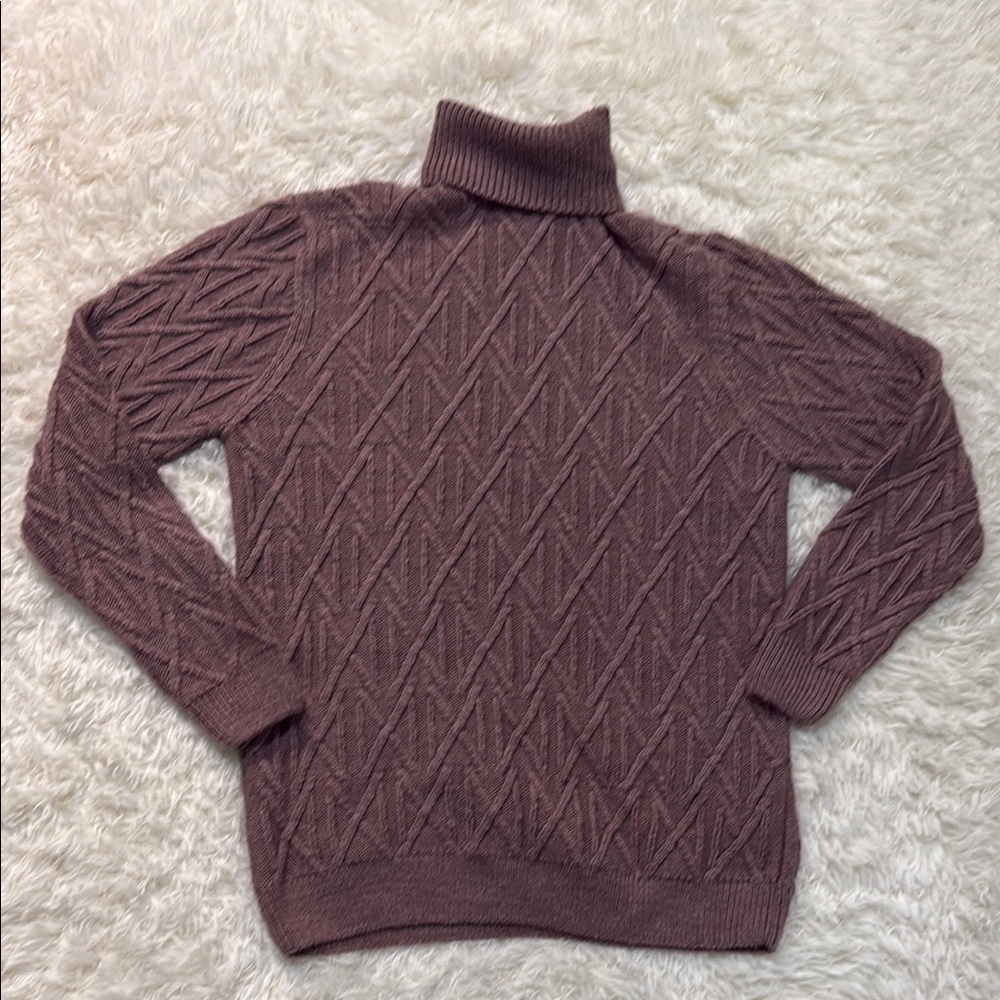 Zara Mauve Knit Turtleneck Sweater